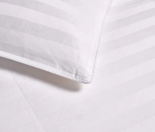 Miniatura 5 de Blue Ridge Home Fashions Edredón de plumas de ganso con patrón de rayas blancas de 350 hilos, relleno hipoalergénico, cálido para todas