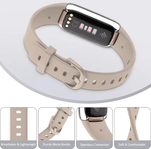 Miniatura 3 de 8 Pack Bands Compatible with Fitbit Luxe Bands for Women Men, Soft Silicone Wristband Replacement Strap for Fitbit Luxe Fitness and Wellness Tracker