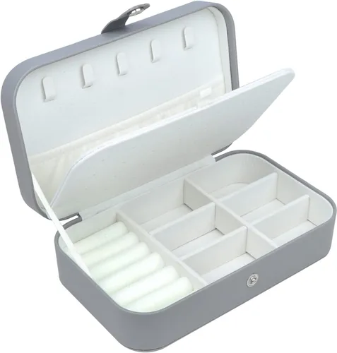 SLOZO Joyero de viaje, estuche de joyería de viaje mejorado, joyeros portátiles para mujeres, joyero de piel sintética, organizador de joyas de