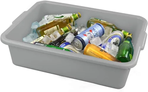 Miniatura 3 de Anbers Caja comercial de autobús comercial de plástico 13L/gris, lavabo de la tina, 4 paquetes