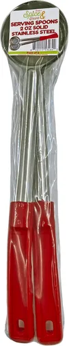 Cuchara de servir de acero inoxidable para control de porciones, paquete de 2 (2 onzas, sólida)