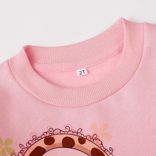 Miniatura 62 de Sudaderas para niñas pequeñas, cuello redondo, sin botones, de manga larga, para invierno, casual, ropa 2T-7T, Dinosaurio