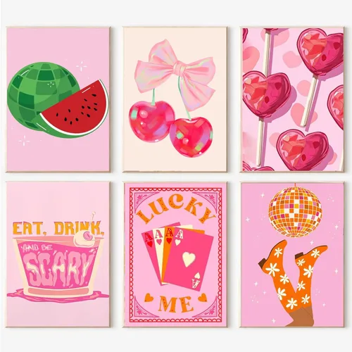 Miniatura 19 de cupmod Paquete de 6 kits de pintura por números para adultos principiantes, Número Boho Acrílico Fácil, DIY Números de Acuarela en Lienzo Sin Marco