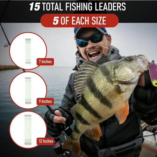 Miniatura 2 de Líderes de pesca con giros - Carpa - Lucio - Bagre - Muskie - Walleye - Bass - Caballa - Pargo