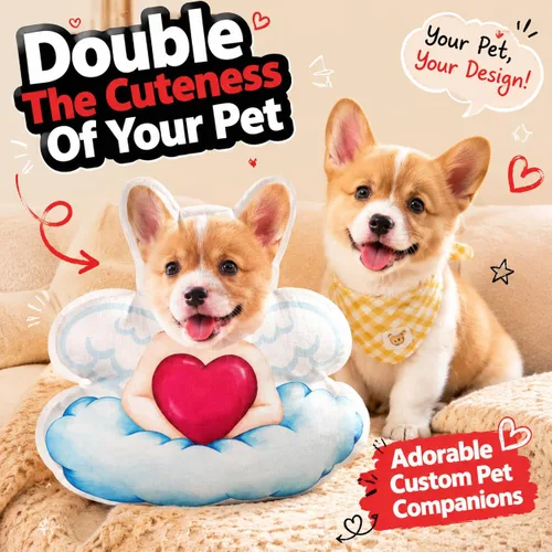 Miniatura 3 de Almohada de Cara Personalizada, Almohadas de Peluche con Foto Personalizada, Peluche de Perro Relleno con Forma de Cabeza y Cuerpo de Impresión 3D