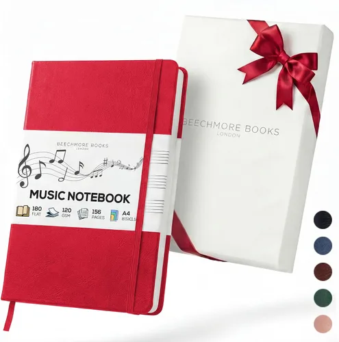 Miniatura 12 de Libro de notas en blanco para partituras de Beechmore Books – A4 8.5x11.5 para compositores, músicos y cantantes, 156 páginas gruesas de 120 g/m²