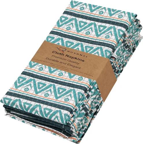 Miniatura 33 de Ruvanti - Servilletas de tela, paquete de 6, 45x45 centímetros, 100% algodón, lavables, suaves y absorbentes, perfectas para bodas, cenas de Belleza