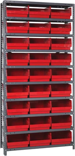 Miniatura 353 de Quantum QSBU-245BK Heavy Duty Shelving Unit with (7) Shelves and (24) QUS245 Black Bins for Garage Warehouse Storage Distribution 400 lb Load