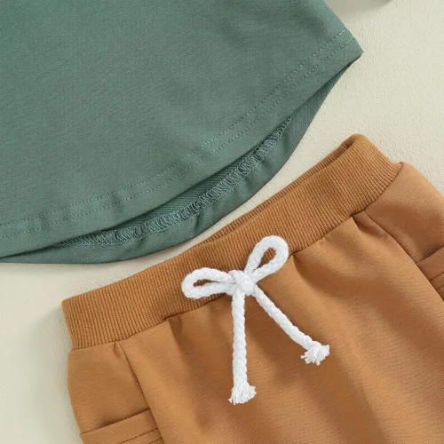 Miniatura 44 de Kuriozud Conjunto de 2 piezas de sudadera con cuello redondo y pantalones deportivos para niños pequeños para otoño e invierno