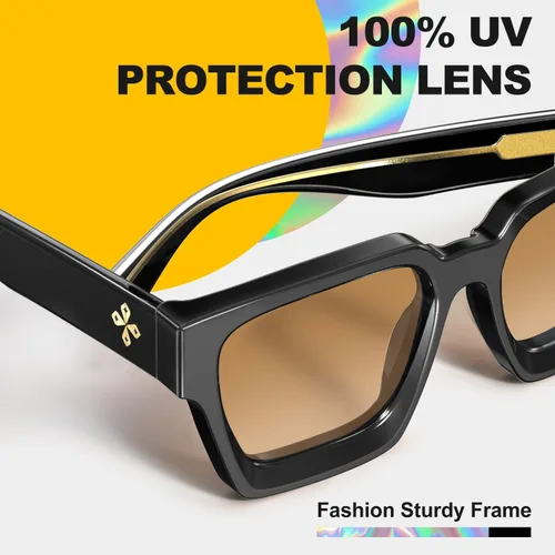 Miniatura 13 de VISOONE Moda 100% UV400 Protección Rectángulo TR90 Y2K Gafas de sol Accesorios para Mujeres Hombres RIVER, Carne de suelo/Gris Rosa