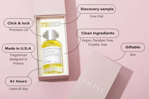 Miniatura 2 de Twist - Addicted No. 3 - Eau De Parfum inspirado en Y. Black Opium, Perfume de larga duración para mujer, Ámbar y Vainilla, Vegano, Ingredientes