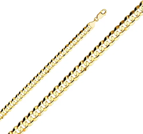 Miniatura 2 de Wellingsale 14K Solid Gold Cuban Link Curb Chains (Select Options)