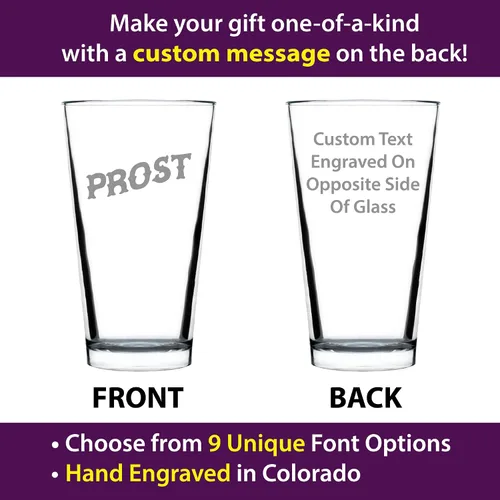 Miniatura 2 de Custom Prost - German Cheers - Vasos divertidos de pinta para cerveza - Decoración de fiesta temática de Alemania para hombres y mujeres - Taza