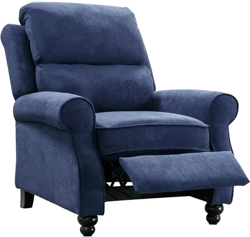 Miniatura 2 de Bonzy Home Sillón reclinable de tela manual para adultos, silla reclinable para sala de estar y dormitorio de color azul marino