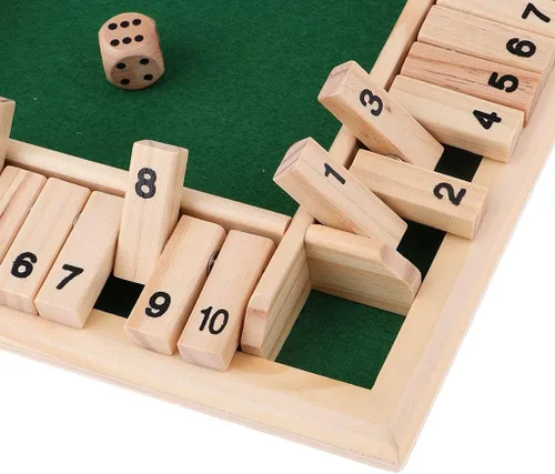 Miniatura 2 de Shut The Box Close The Wooden Box 4 10 Juego de mesa de números