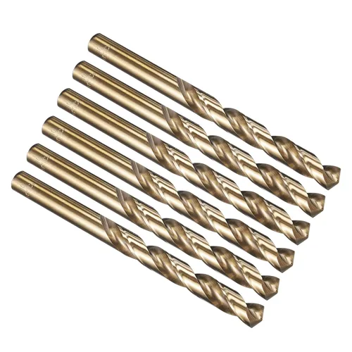 Miniatura 224 de PATIKIL Broca Jobber de 0.039 in, vástago recto M35 cobalto 5% acero de alta velocidad 135° acabado dorado para metal duro de acero inoxidable - 2