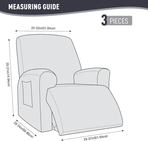 Miniatura 7 de KinCam Fundas para sillón reclinable, fundas elásticas para sillas reclinables, fundas para sofá reclinable de jacquard a rayas, protectores