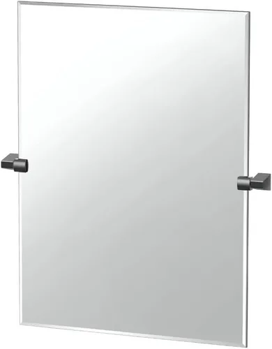 Miniatura 13 de Gatco 5679SM - Espejo rectangular sin marco, 24 pulgadas, latón cepillado negro mate combinado