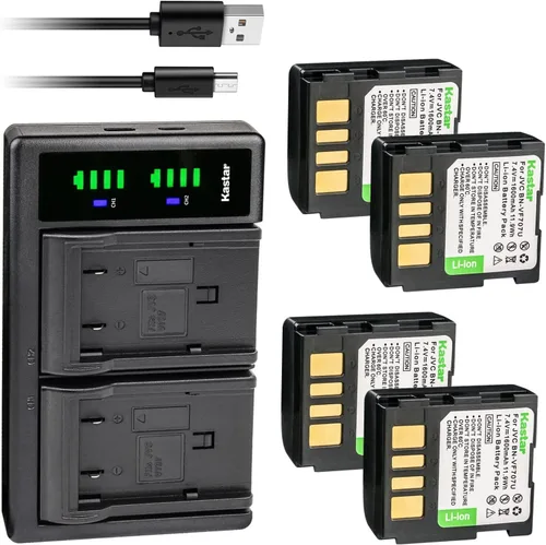 Miniatura 9 de Kastar Paquete de 1 batería BN-VF707 y cargador USB LTD2 de repuesto para JVC GR-D370US GR-D371 GR-D371U GR-D371US GR-D372 GR-D372U GR-D372US