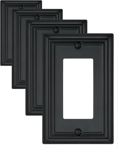 Miniatura 12 de Paquete de 1 Placa de Pared Combinada Toggle/Decorativa, Cubierta de Placa de Pared de Metal para Interruptor de Luz, Receptáculo, Interruptor