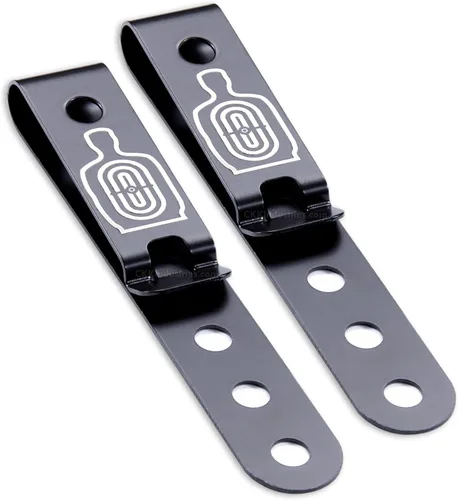 Miniatura 26 de HolsterSmith - Clip universal de metal para cinturón para hacer fundas, modelo 5, (3 agujeros), color negro táctico
