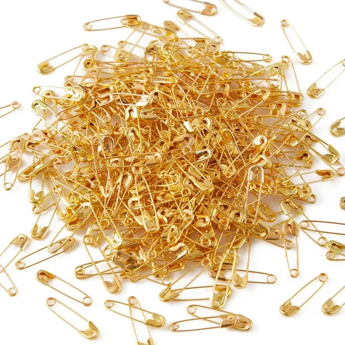 Miniatura 2 de Juego de 1000 pines de seguridad pequeños de 0.75 pulgadas/0.748 in, acero niquelado resistente a la oxidación para manualidades, costura, Dorado