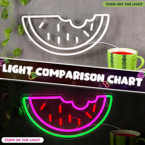 Miniatura 4 de Letrero de neón de sandía, funciona con USB, luz LED de neón acrílica, arte de frutas, letreros de luz LED decorativos para el hogar, dormitorio