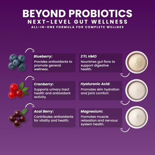 Miniatura 5 de Suplemento probiótico y prebiótico masticable Akkermansia NOVO 2.0 con HMO, apoya el microbioma intestinal y oral, suplementos para la salud