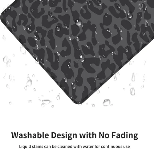 Miniatura 4 de Seorsok Alfombrilla de mouse de leopardo negro, alfombrilla cuadrada impermeable para mouse, base de goma antideslizante, para computadora portátil