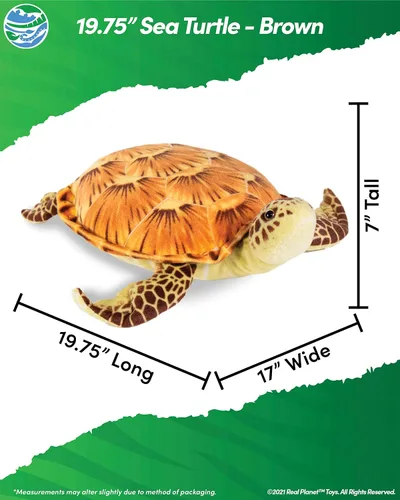 Miniatura 2 de Real Planet Juguete de peluche de reptil, suave y lindo, regalo para niños de todas las edades, tortuga marina realista, regalos de cumpleaños