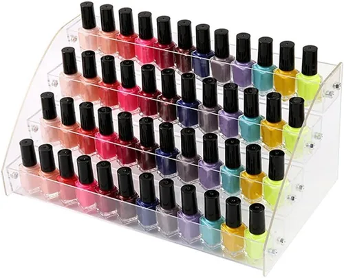 Miniatura 9 de Soportes de exhibición de acrílico de 3 niveles para aceites esenciales, organizador de lápiz labial, esmalte de uñas, estante para tocador