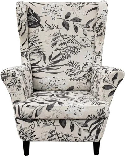 Miniatura 19 de NILUOH Funda para silla Wingback, 2 piezas, fundas elásticas de elastano para silla con respaldo de ala, funda lavable para sillones con respaldo
