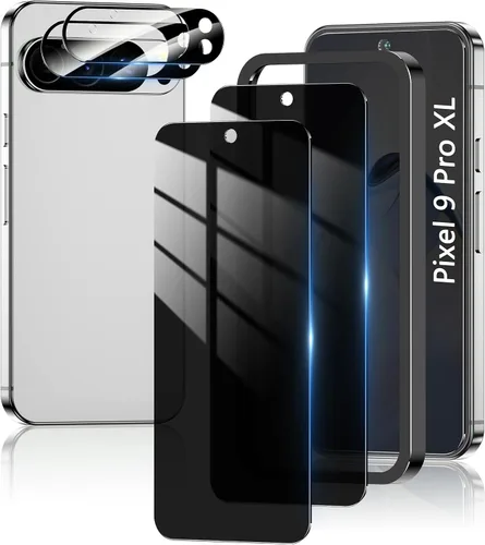 Miniatura 8 de [Paquete de 2+2] Protector de pantalla de privacidad para Google Pixel 6A [6.1 pulgadas] con protector de lente de cámara, vidrio templado