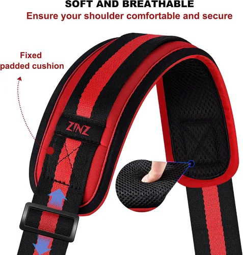 Miniatura 93 de ZINZ Correa de hombro universal de 59 pulgadas con almohadilla transpirable fija ultra gruesa, correa de hombro ajustable y resistente para bolsa