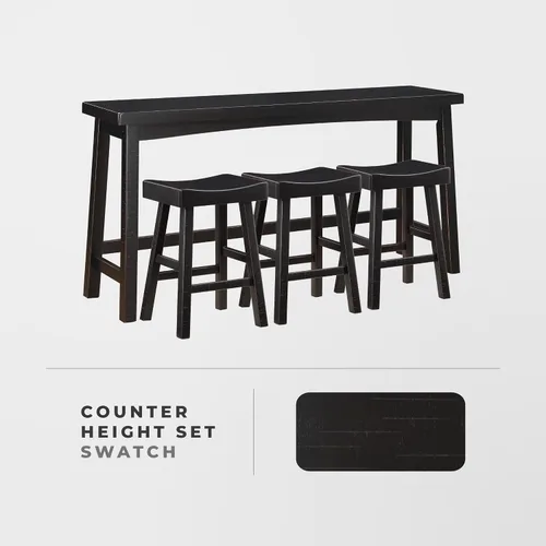 Miniatura 5 de Juego de mesa de bar Lexicon para 3, juego de mesa pequeña de cocina, mesa de isla de cocina con 3 taburetes de bar de silla de montar, juego