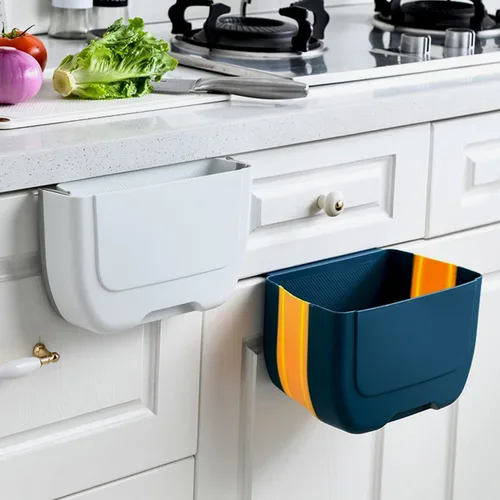 Miniatura 2 de Mini cubo de basura plegable colgante para puerta de armario de cocina, pequeño cubo de basura plegable debajo del fregadero, cubo de basura