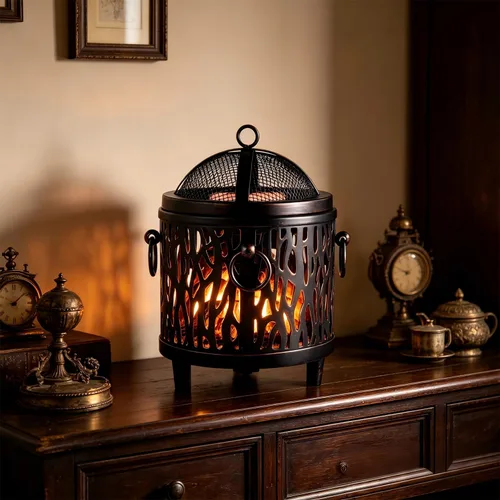 Miniatura 2 de Calentador de cera para chimeneas eléctricas, quemador de cera metálica, calentador de cera perfumada para regalos y decoraciones de oficina en casa