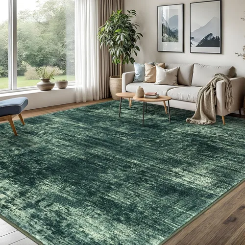 Miniatura 331 de IOHOUZE Alfombra pequeña abstracta de 2 x 3 pies, alfombra de entrada lavable para entrada interior, alfombras con respaldo de goma, alfombra gris