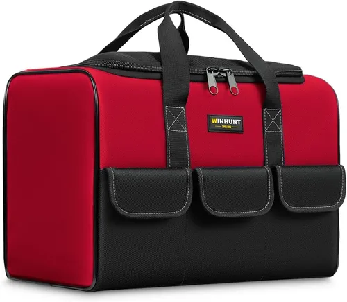 Bolsas de herramientas WINHUNT para hombres, organizador de herramientas de 17 pulgadas con 6 bolsillos, tela impermeable de tela 600D, 16.9 x 11.8