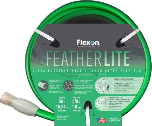 Miniatura 7 de Flexon Featherlite - Manguera de jardín ultra flexible segura para agua potable de 5/8 pulgadas x 25 pies, resistente, resistente a las torceduras