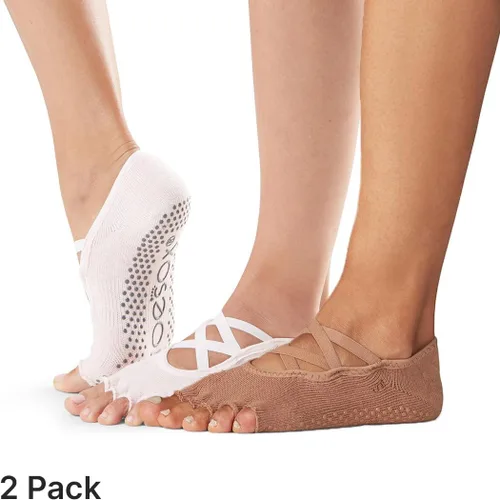 Miniatura 2 de toesox Elle Half Toe Multi Pack Calcetines antideslizantes para Pilates Barre Yoga