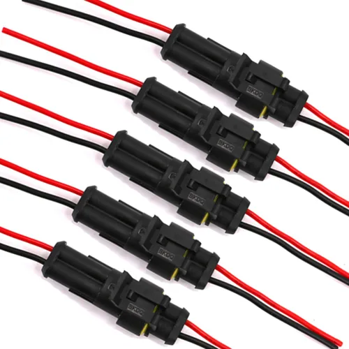 Miniatura 8 de Arnés de cables de conector eléctrico impermeable de 2 pines de 16 AWG para automóvil, camión, barco y otras conexiones de cables, paquete de 10
