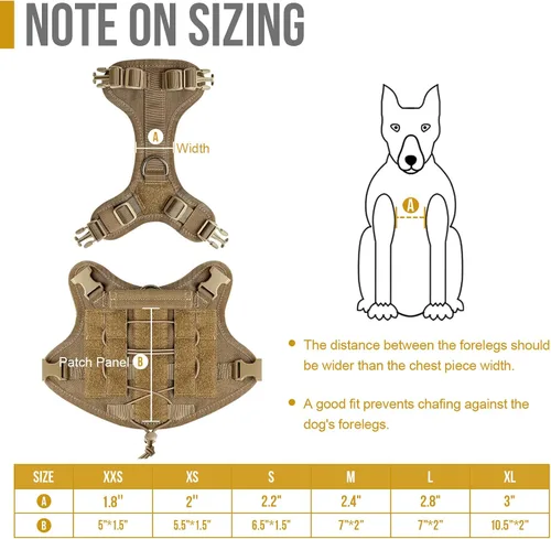 Miniatura 5 de OneTigris Chaleco táctico de entrenamiento para perros, arnés ajustable sin tirones para perros, chaleco de trabajo (marrón coyote, Pequeño)