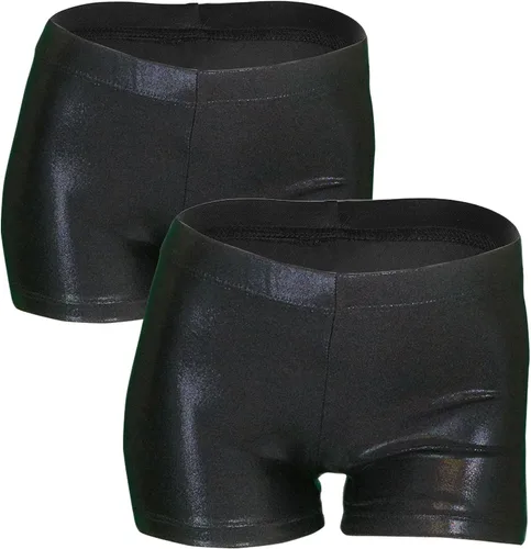 LUOUSE Pantalones cortos de gimnasia para mujeres y niñas, pantalones cortos deportivos brillantes para niñas de 4 a 13 años, talla S-L