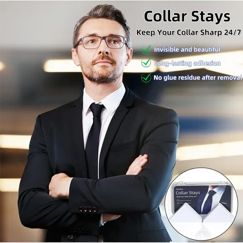 Miniatura 2 de Soporte de cuello para camisas de vestir y polos, soporte de cuello de PVC sin curvatura, refuerzos invisibles antiarrugas para hombres y mujeres