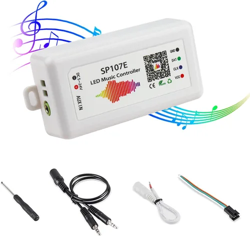 Miniatura 9 de RGBZONE Controlador LED Bluetooth SP105E, control inteligente de aplicación, sincronización de música para WS2811 WS2812B WS2815 WS2813 WS2801