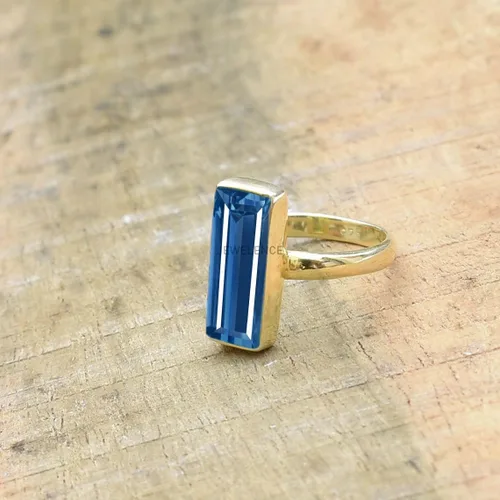 Miniatura 54 de Anillo de plata de ley maciza superpuesta de oro amarillo de 18 quilates para mujer, anillo de compromiso de plata esterlina, juego de bisel