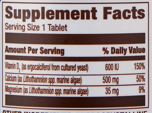Miniatura 3 de Calcio de 500 mg con vitamina D de Amazon Elements, un comprimido diario; 65 comprimidos
