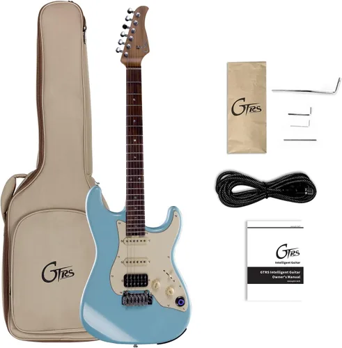 Miniatura 15 de GTRS P800 - Guitarra eléctrica inteligente de práctica con APP, 16 simulaciones de guitarra, efectos y 12 horas de vida de batería, looper de 80