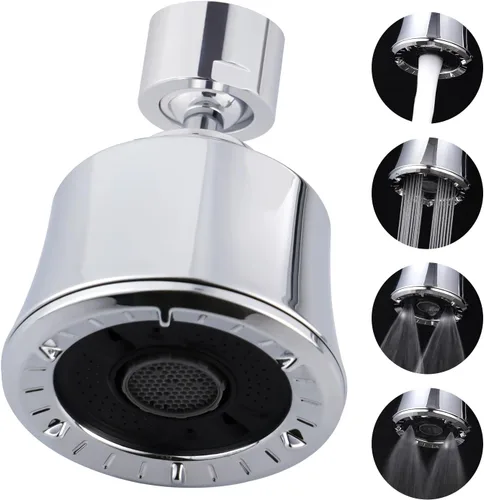 iFealClear Cabezal de grifo de fregadero de cocina, accesorio rociador de grifo de 360°, adaptador aireador de grifo de gran angular 55/64-27UNS con